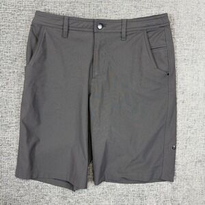 Lululemon Athletica Shorts Mens 32 Dark Gray Flat Front Golf Chino Pockets 10.5"
